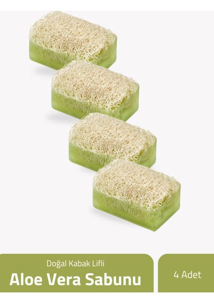 Doğal Kabak Lifli Aloe Vera Sabunu 100 Gr X 4 Adet