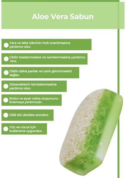Doğal Kabak Lifli Aloe Vera Sabunu 100 Gr X 4 Adet