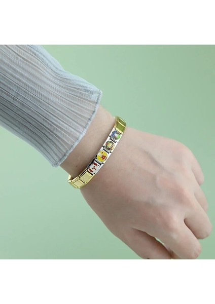 H Ha Yeni Moda Sır Palyaço Şef Cam Charm Italyan Bağlantı Fit 9mm Paslanmaz Çelik Bilezik Dıy Takı DJ580 (Yurt Dışından) fırsatları