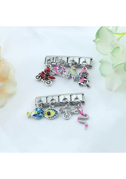 H Ha Yeni Moda Sır Yılan Balık Gözü Motosiklet Charm Italyan Bağlantı Fit Dıy 9mm Paslanmaz Çelik Bilezik Dıy Takı DJ573 (Yurt Dışından) fırsatları