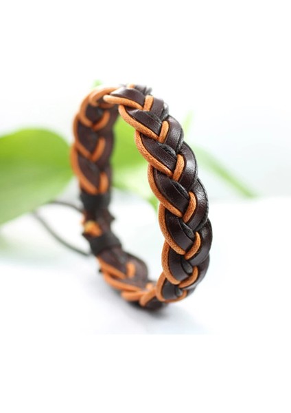 No.25 Boyutu 2 Adetgrup Severlerin Wrap Dokuma Moda El Yapımı Hakiki Deri Bilezik Erkek Kadın Etnik Tribal Bilekliği Kadın Bilezik Erkek (Yurt Dışından)