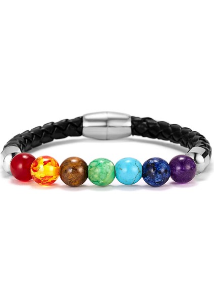 BR18Y0339-2 7 Çakra Reiki Şifa Taşı Bilezik Kadın Erkek Yoga Meditasyon Takı El Yapımı Dokuma Doğal Kristal Boncuklar Bilezik Bileklik (Yurt Dışından) modelleri