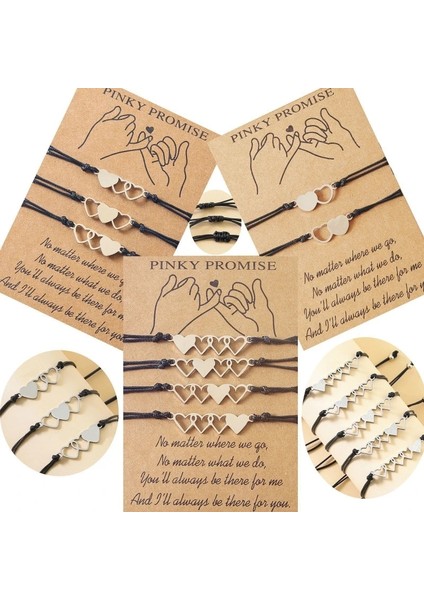 Beyaz Stil 3 Adet Adet En Iyi Arkadaşı Balmumu Bilezikler Friendter Hollow Eşleşen Mesafe Kalp Bilezik Kadınlar Kız Genç Çift Için (Yurt Dışından) modelleri