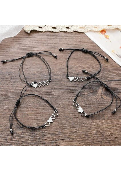 Beyaz Stil 3 Adet Adet En Iyi Arkadaşı Balmumu Bilezikler Friendter Hollow Eşleşen Mesafe Kalp Bilezik Kadınlar Kız Genç Çift Için (Yurt Dışından) indirimleri