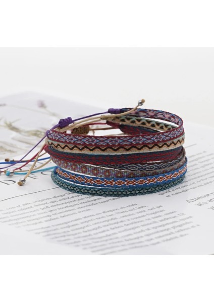 KZ-0014E Paskalya Yeni Boho El Yapımı Örgülü Bilezikler Kadınlar Için Desen Dostluk Halat Bilezik Vintage Kolombiya Örgü Takı Tekstil (Yurt Dışından) fiyatları
