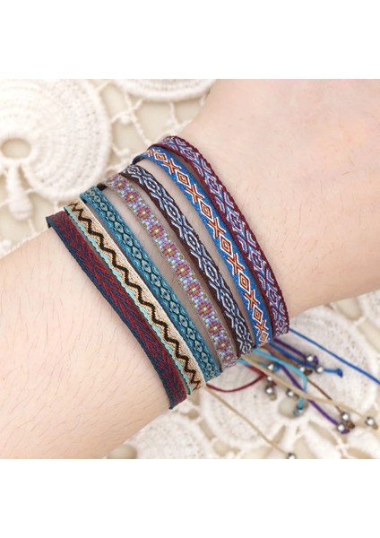 KZ-0014E Paskalya Yeni Boho El Yapımı Örgülü Bilezikler Kadınlar Için Desen Dostluk Halat Bilezik Vintage Kolombiya Örgü Takı Tekstil (Yurt Dışından) modelleri