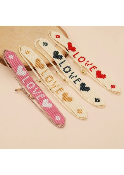 MI-B23021408B Kalp Boncuklu Aşk Mektubu Miyuki Bilezik El Yapımı Takı Zincir Bileklik Yaz Charm Bilezikler Kadınlar Için Genç Kız Pulsera (Yurt Dışından) fiyatları