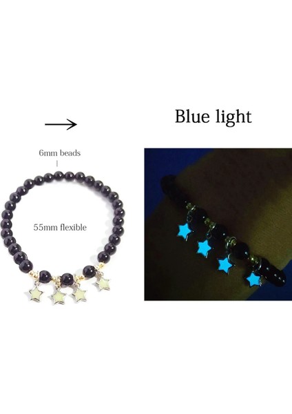 YGSL01P02B Doğal Taş Bilezik Yoga Şifa Karanlıkta Parlayan Bilezik Lotus Göz Alıcı Boncuk Bilezik Erkekler Kadınlar Için Dua Budizm (Yurt Dışından)
