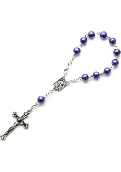 B5 Katolik Çapraz Parmak Zinciri Mini Tespih Parmak Vaftiz Tespihler Vaftiz Için Sahte Inciler Bilezik Vaftiz Şekeri (Yurt Dışından)