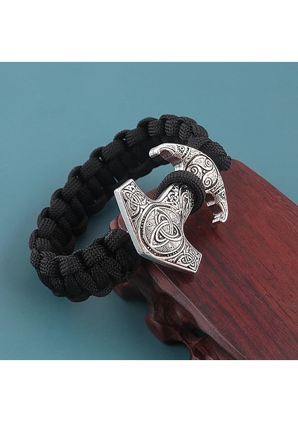 Kırmızı Iskandinav Viking Rune Bilezik Asatru Pagan Iskandinav Thor Çekiç Valknut Yggdrasil Rune Halat Bilezik Erkekler Takı Için Bilezikler (Yurt Dışından) fırsatları