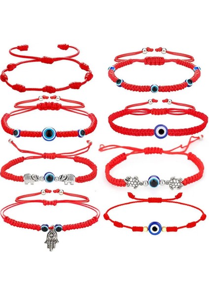 A Moda El Yapımı 7 Knot Kırmızı Dize Türk Şanslı Nazar Bilezik Kadın Şanslı Bileklik Takı Bilezik Kadın (Yurt Dışından) fiyatları