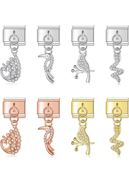 M Boyutu Ha Moda Tavuskuşu Kuş Ağaçkakan Yılan Göz Kamaştırıcı Cz Charm Italyan Bağlantılar Fit 9mm Bilezik Dıy Takı Yapımı DJ618 (Yurt Dışından) fiyatları