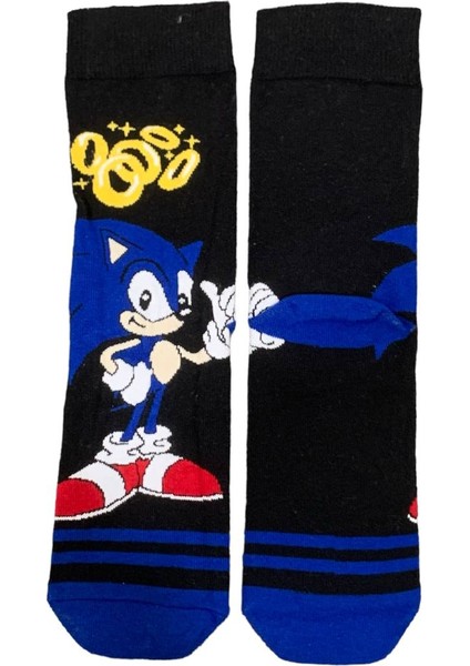 Al Bi 90Lık Unisex Kirpi Sonic Karakter Desenli Çorap