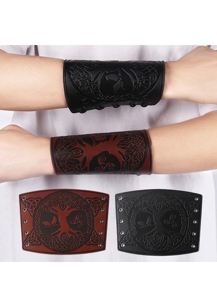Siyah-1 Yeni Toten Tasarım Iskandinav Viking Odin Hayat Ağacı Bilezik Adam Sürme Koruyucu Donanım Kabartmalı Geniş Bileklik Punk Takı (Yurt Dışından) fiyatları