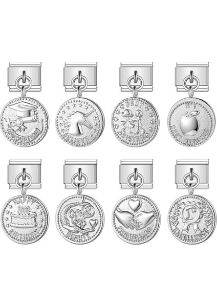 H Ha Düzensiz Daire Unicorn Kek Aşk Mezuniyet Italyan Charm Fit 9mm Bilezik Paslanmaz Çelik Takı Yapımı DJ164 (Yurt Dışından) fiyatları