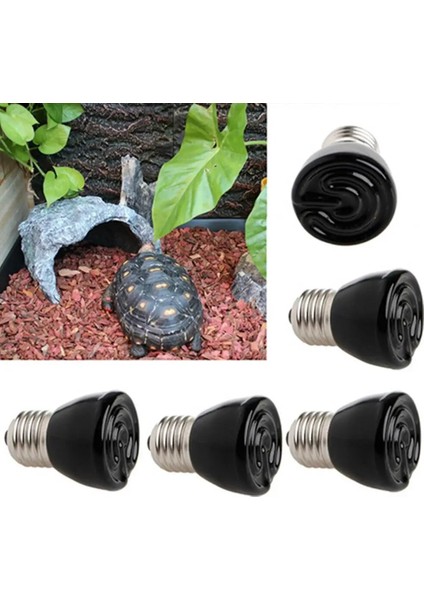 75W Tarzı Pet Isıtma Ampul E27 25W 50W 75W 100W Mini Kızılötesi Seramik Verici Isı Lamba Ampulü Siyah Sürüngen Pet Brooder Ekipmanları (Yurt Dışından) indirimleri