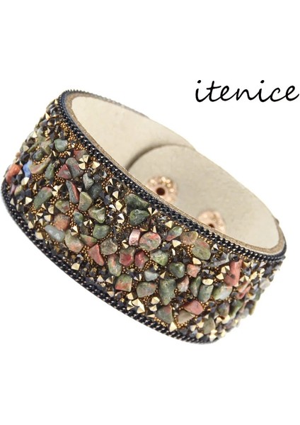 Kahve Ton Kadınlar Için Bilezikler Wrap Manşet Slake Deri Bilezikler Kristal Rhinestone Çift Doğa Bilezik Takı (Yurt Dışından) fiyatları