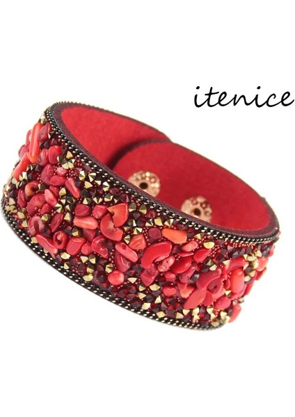 Kahve Ton Kadınlar Için Bilezikler Wrap Manşet Slake Deri Bilezikler Kristal Rhinestone Çift Doğa Bilezik Takı (Yurt Dışından) fırsatları
