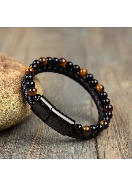 Siyah Stil ML-208-SARI Kaplan Gözü Bileklik-Siyah Obsidyen Gücü Sakinleştirici Şifa Taşı Erkek Bileklik-Manevi Koruma Denge Meditasyon Bilekliği (Yurt Dışından) modelleri