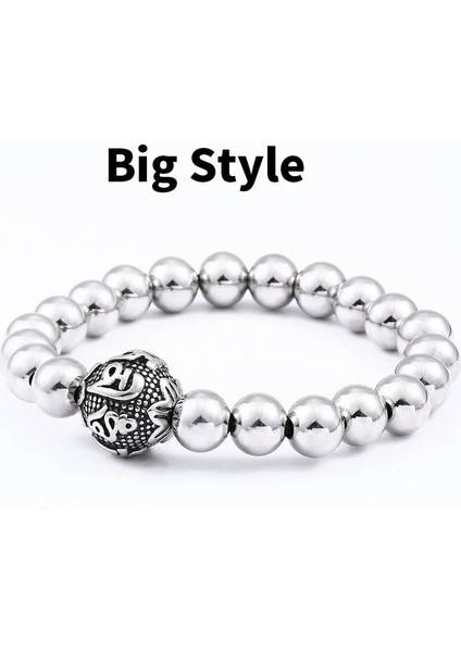 24CM Tarzı Bir Stil Beıer 316L Paslanmaz Çelik Moda Mantra Bilezik Şans Getirir Erkek Bilezik Premium Cilalı Paslanmaz Çelik Takı (Yurt Dışından)