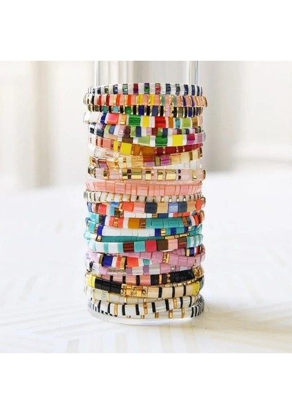 TL-B200022A GO2BOHO Tila Bilezik Kadın Takı Bohemian Streç Kiremit Pulseras Kız Japon Miyuki Delica Boncuk Bilezik Onun Için Hediyeler (Yurt Dışından)