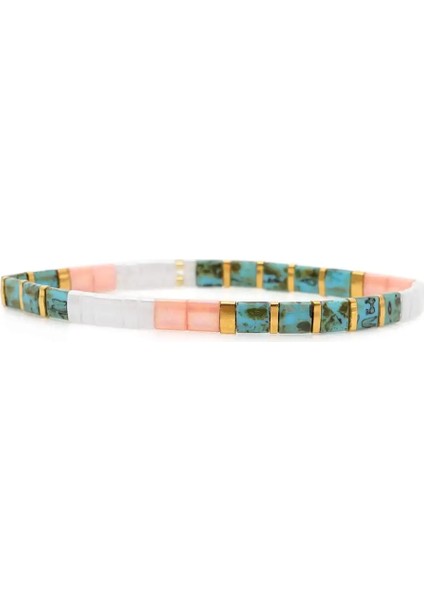 TL-B190144A GO2BOHO Tila Boncuk Bileklik Bijoux Miyuki Bilezik Kadınlar Için Streç Pulseras Takı Japon Boncuk Takı Aksesuarları (Yurt Dışından)