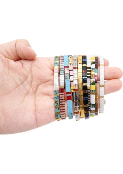 TL-B190144A GO2BOHO Tila Boncuk Bileklik Bijoux Miyuki Bilezik Kadınlar Için Streç Pulseras Takı Japon Boncuk Takı Aksesuarları (Yurt Dışından) modelleri