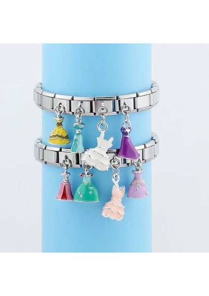 S Beden Ha Yeni En Moda Çocuk Peri Masalı Prenses Bağlantılar Charm Fit 9mm Bilezik Paslanmaz Çelik Takı Yapımı DJ386 (Yurt Dışından) modelleri
