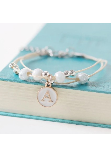M Boyutu Moda A-Z 26 Ilk Harf Kolye Bilezik Kadın Erkek Tatlı Alfabe Seramik Boncuk Ayarlanabilir Halat Zincir Bilezikler Jewelr (Yurt Dışından) modelleri