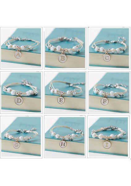 M Boyutu Moda A-Z 26 Ilk Harf Kolye Bilezik Kadın Erkek Tatlı Alfabe Seramik Boncuk Ayarlanabilir Halat Zincir Bilezikler Jewelr (Yurt Dışından) fırsatları