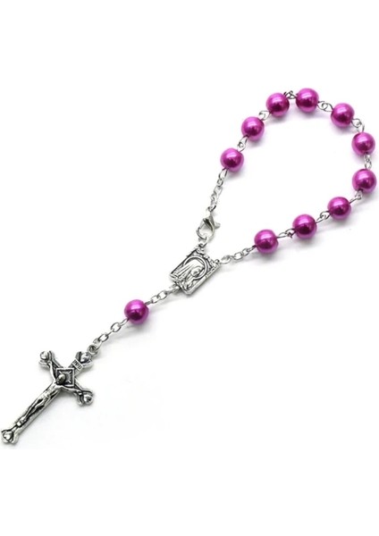 B4 Katolik Çapraz Parmak Zinciri Mini Tespih Parmak Vaftiz Tespihler Vaftiz Için Sahte Inciler Bilezik Vaftiz Şekeri (Yurt Dışından)