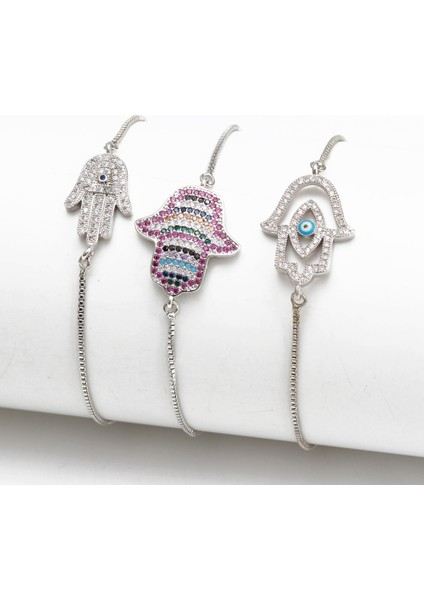 No.39 Boyutu Nazar Fatima Hamsa El Yıldız Charm Bilezik Renkli Zirkon Türk Nazar Bilezik Moda Takı Kadın Kız Erkek Için (Yurt Dışından) fırsatları