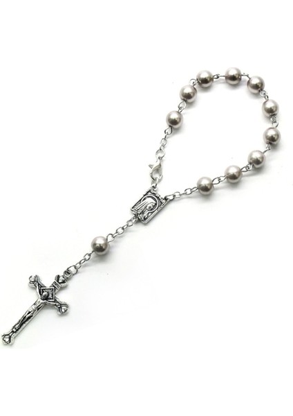 B13 Katolik Çapraz Parmak Zinciri Mini Tespih Parmak Vaftiz Tespihler Vaftiz Için Sahte Inciler Bilezik Vaftiz Şekeri (Yurt Dışından)