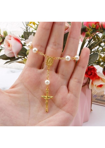 B13 Katolik Çapraz Parmak Zinciri Mini Tespih Parmak Vaftiz Tespihler Vaftiz Için Sahte Inciler Bilezik Vaftiz Şekeri (Yurt Dışından) modelleri