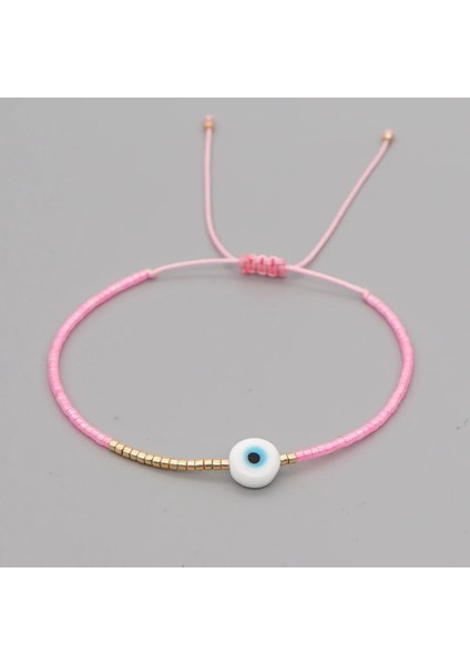 MIB200498L GO2BOHO Nazar Bilezik Kadınlar Için Gökkuşağı Miyuki Minik Tohum Boncuk Renkli Mücevher Dostluk Plaj Takı Bijoux Femme (Yurt Dışından)