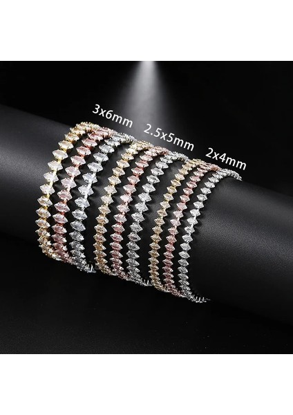 H219-3 Ayarlanabilir Su Damlası Şekli Kristal Buzlu Out Tenis Bilekliği Kadınlar Için Altın Renk Zirkonya Stort Zinciri El Parti Takı H208 (Yurt Dışından) fırsatları