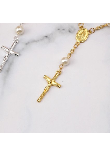 B11 Katolik Çapraz Parmak Zinciri Mini Tespih Parmak Vaftiz Tespihler Vaftiz Için Sahte Inciler Bilezik Vaftiz Şekeri (Yurt Dışından) indirimleri