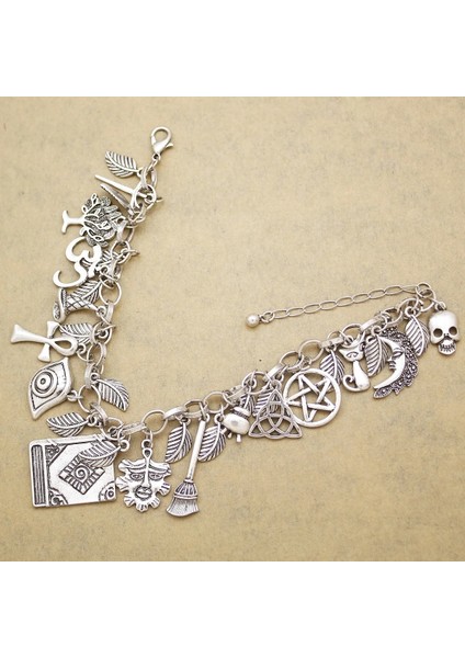Çapraz Siyah Kadın Mitoloji Peri Masalı Bilezikler Boncuk Charms Denizkızı Denizatı Link Zinciri Kristal Bileklik Kol Bandı Estetik Takı Vintage (Yurt Dışından) fiyatları