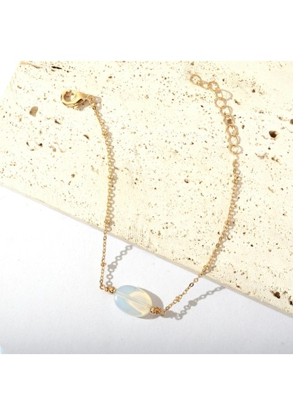 Opal Bahar Yeni Zarif Narin Kadın Dainty Chak Kuvars Doğal Taş Bilezik (Yurt Dışından)