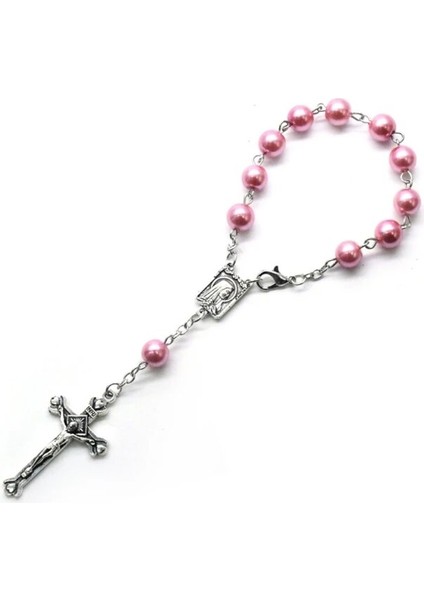 B1 Katolik Çapraz Parmak Zinciri Mini Tespih Parmak Vaftiz Tespihler Vaftiz Için Sahte Inciler Bilezik Vaftiz Şekeri (Yurt Dışından)