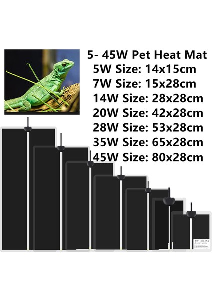 14W Tarzı Sürüngenler Isı Mat Teraryum Tırmanma Pet Isıtma Sıcak Pedler Ayarlanabilir Sıcaklık Kontrol Cihazı Paspaslar Sürüngenler Malzemeleri 1 Adet (Yurt Dışından) fırsatları
