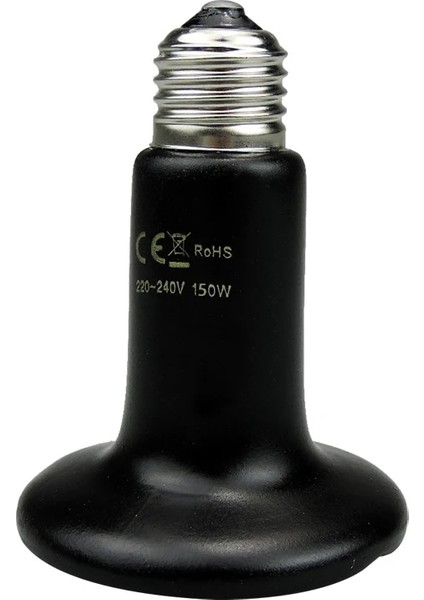 150W Tarzı Pet Isıtma Ampuller 220V Siyah Kızılötesi Seramik Verici Isı Lambası Sürüngen Hayvan Sürüngen Lamba 25W 50W 75W 100W 150W 200W (Yurt Dışından)