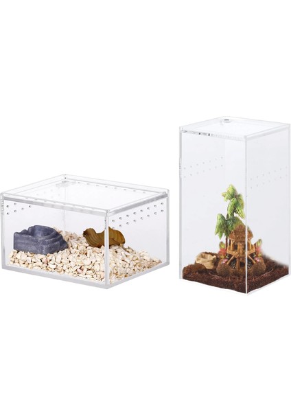 Yatay Stil Akrilik Teraryum Sürüngen Böcek Tarantula Muhafaza Tankı Salyangoz Örümcek Habitat Omurgasızlar Yetiştiriciliği Besleme Kutusu, 4 "x3.2" X2.4" (Yurt Dışından) fiyatları