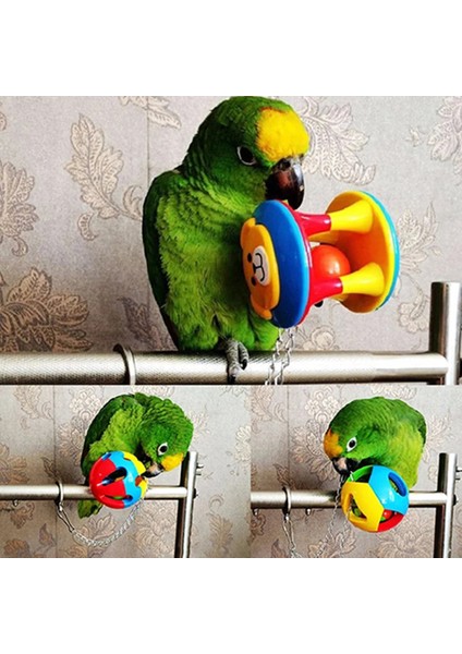 No.3 Tarzı Sevimli Hayvan Kuş Plastik Çiğneme Topu Zincir Kafes Oyuncak Papağan Parakeet Üç Renkli Papağan Plastik Oyuncak Çan Topu (Yurt Dışından) fiyatları