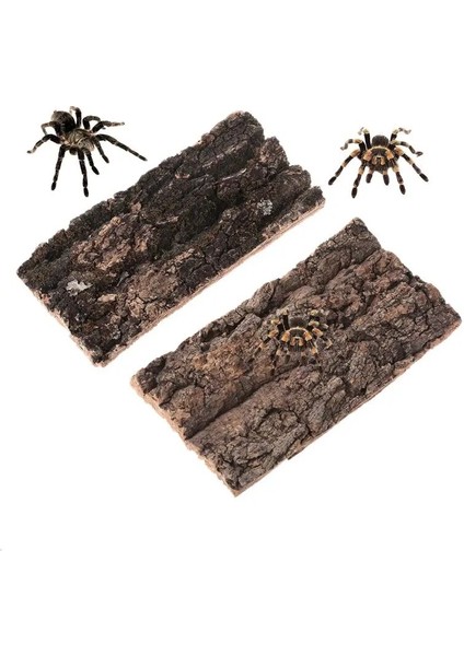 Ahşap Tarzı Yeni Yaratıcı Doğal Kemirgen Sürüngen Habitat Dekorasyon Kertenkele Örümcek Gizlemek Tırmanma Ağaç Kabuğu Platformu Besleme Kutusu Süsleme (Yurt Dışından) fırsatları