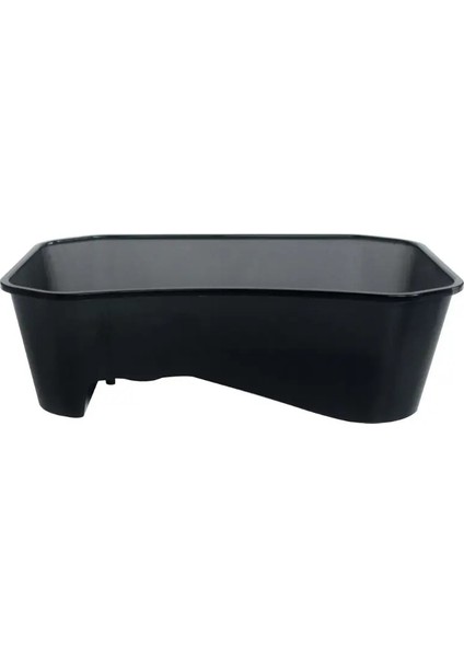 Siyah Stil Sürüngen Vivaryum Kutusu Kaplumbağa Kaplumbağa ile Basking Rampa Tankı Yetiştiriciliği Gıda Aracı Besleme Kutusu ile Basking Platformu Ev Akvaryum (Yurt Dışından)