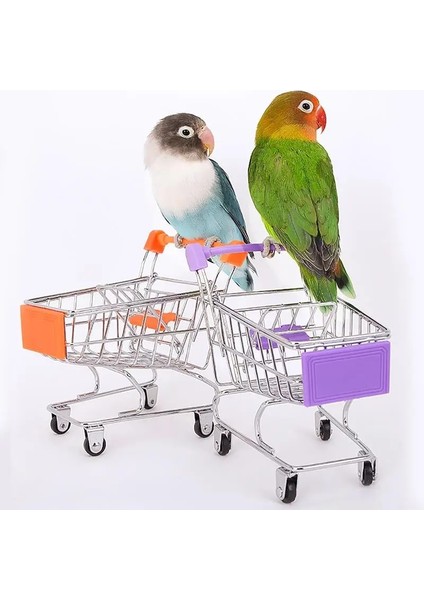D Tarzı Paspas Arabası Alaşım Kuş Alışveriş Sepeti Mini Süpermarket Alışveriş Sepeti Arabası Kuş Oyuncakları Papağan Hamster Küçük Evcil Hayvan Malzemeleri (Yurt Dışından) fırsatları
