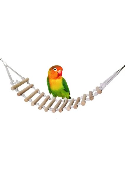 Kuş Papağan Oyuncak Ahşap Merdiven Köprü Hamster Tırmanma Halat Merdiven Oyuncaklar Küçük ve Orta Kuşlar Için Papağanlar Standı Levrek Oyuncak (Yurt Dışından)