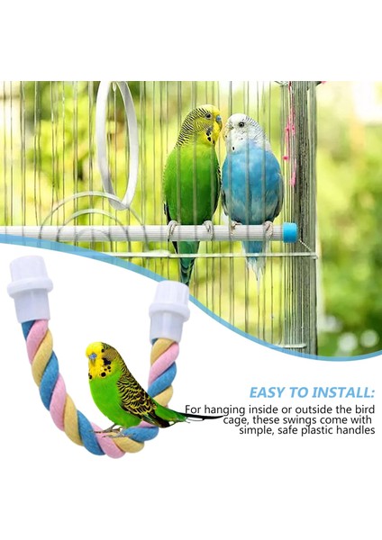 2xl Tarzı Kuş Halat Papağan Salıncak Oyuncak Kuş Kafesi Aksesuarları Tünek Standı Halat Kuş Halat Levrek Papağanlar Cockatiels Parakeets Muhabbet Kuşu (Yurt Dışından) fırsatları