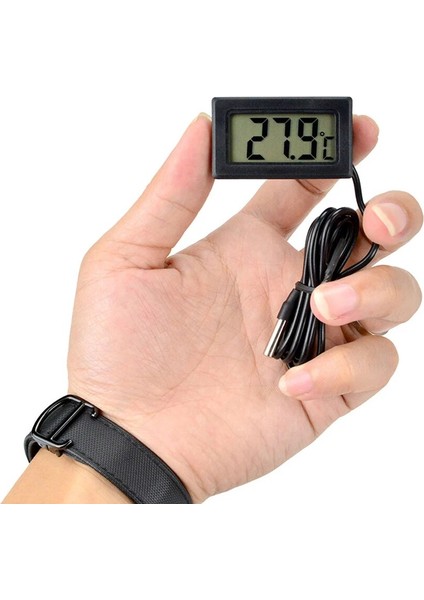 Siyah Stil Mini Dijital LCD Termometre Sensörü Dondurucu Sıcaklığı-50 ~ 110 Derece Buzdolabı Akvaryum Izleme Ekranı Kapalı (Yurt Dışından) indirimleri